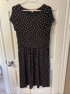 Boden Amelie jersey soft knee length polka dot dress women’s size 12